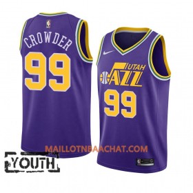 Maillot NBA Utah Jazz Jae Crowder 99 2018-19 Nike Violet Swingman - Enfant